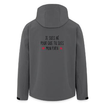 Bébé - Naissance - Papa - Fête des Pères - Veste softshell homme en polyester recyclé Stanley/Stella - bleu pétrole foncé - Dos - AI Model Male 185 light (185cm)