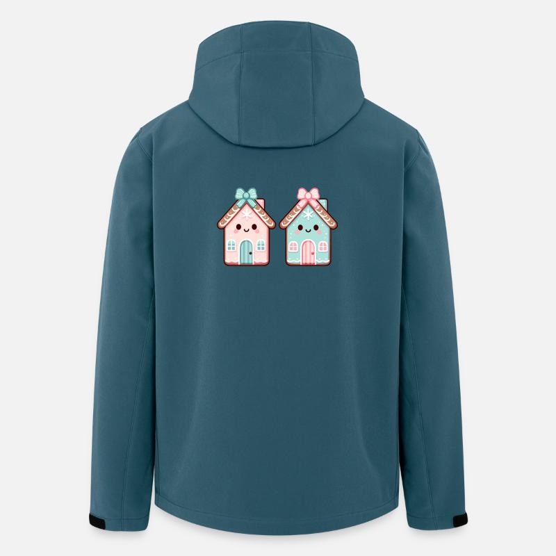 Süßes Lebkuchenhaus-Duo - Recycelte Männer Softshell-Jacke von Stanley/Stella - Dunkles Petrol