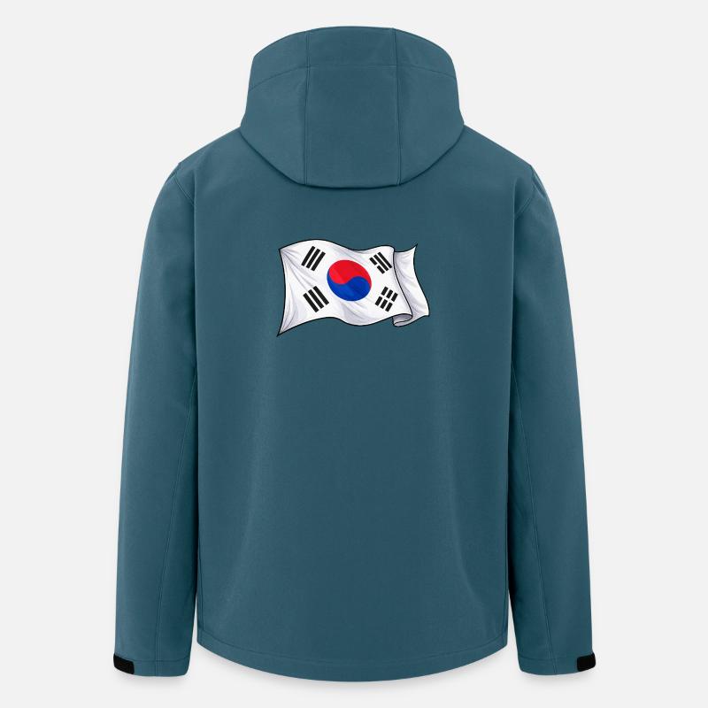 Drapeau sud-coréen - Veste softshell homme en polyester recyclé Stanley/Stella - bleu pétrole foncé