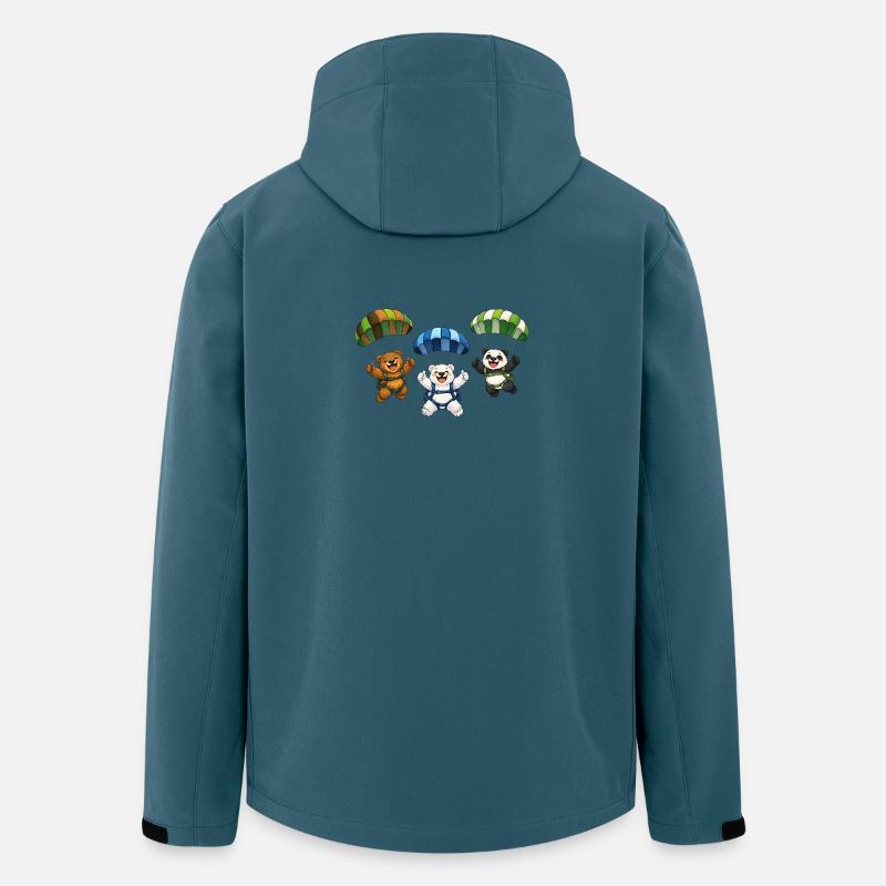 Drei Bären springen mit einem Fallschirm - Recycelte Männer Softshell-Jacke von Stanley/Stella - Dunkles Petrol