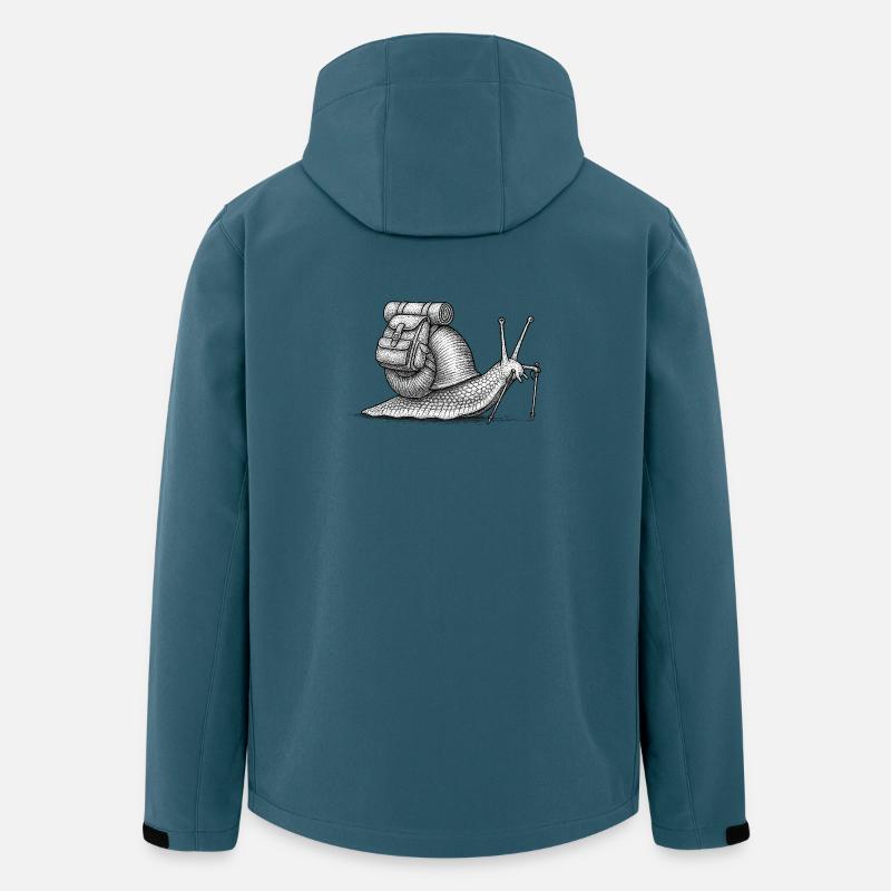 Trekker escargot avec la meute - Veste softshell homme en polyester recyclé Stanley/Stella - bleu pétrole foncé