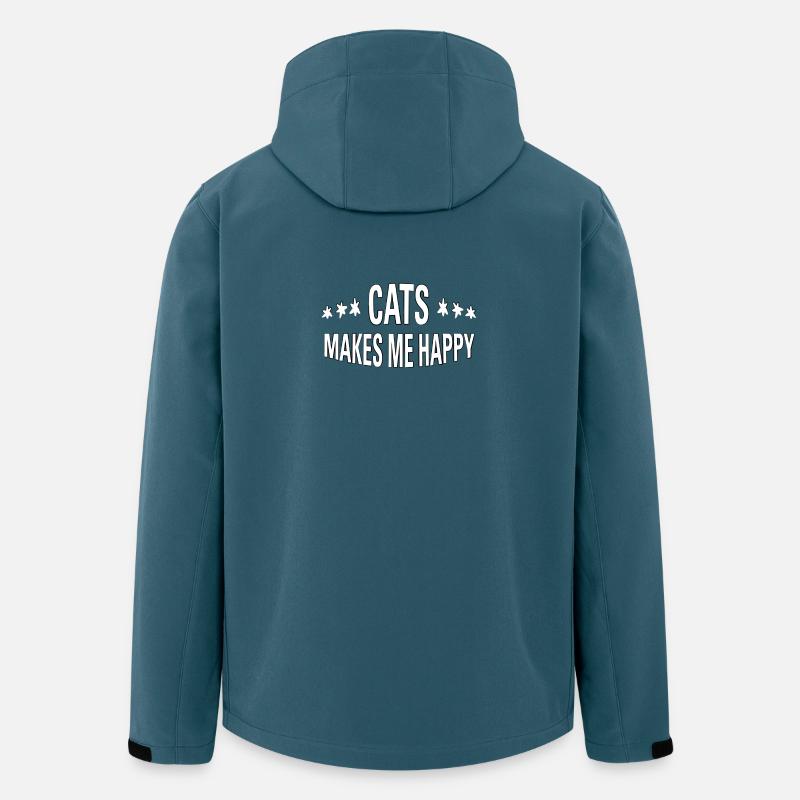 Cats make me happy - Recycelte Männer Softshell-Jacke von Stanley/Stella - Dunkles Petrol