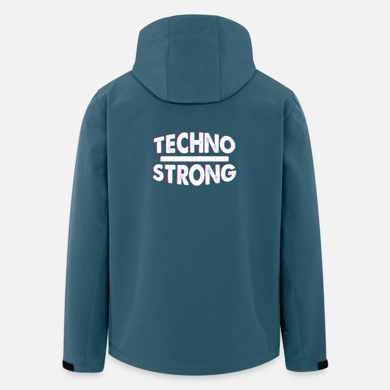 Techno Strong Neon Glitch - Recycelte Männer Softshell-Jacke von Stanley/Stella - Dunkles Petrol
