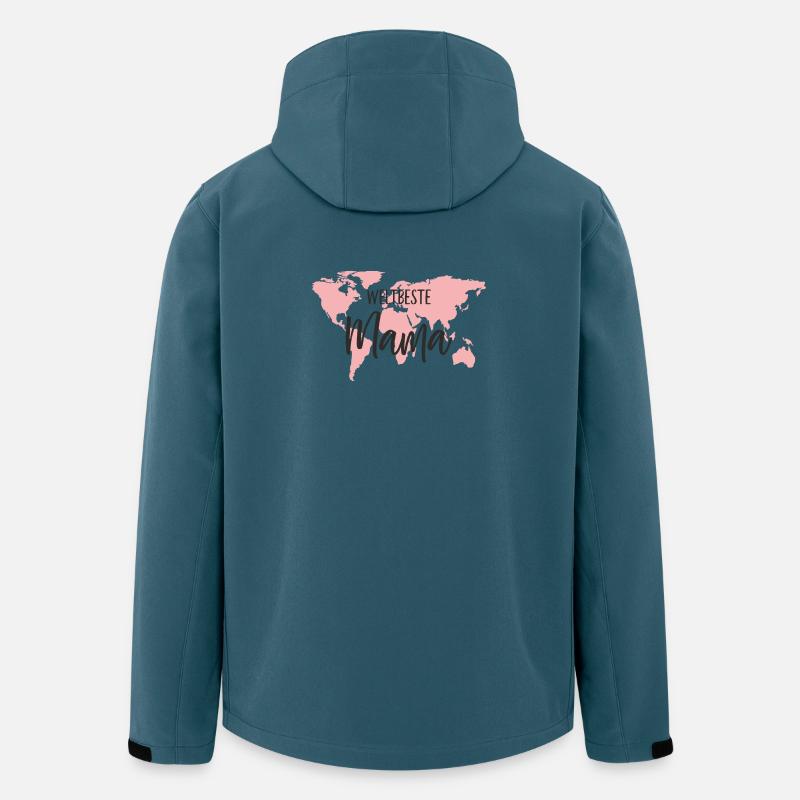Weltbeste Mama – Weltkugel-Textdesign - Recycelte Männer Softshell-Jacke von Stanley/Stella - Dunkles Petrol