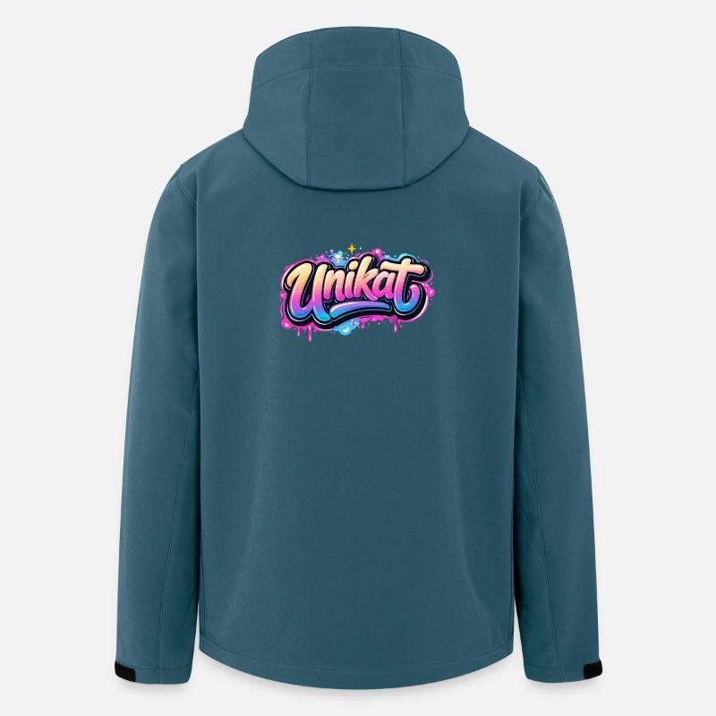 Néon graffiti unique - Veste softshell homme en polyester recyclé Stanley/Stella - bleu pétrole foncé