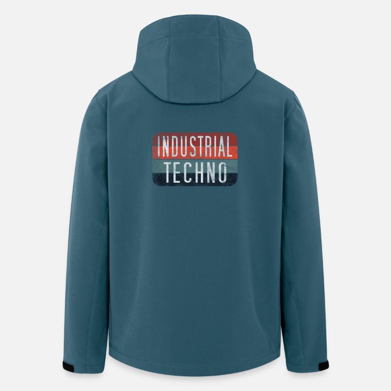 Industrial Techno Rétro Gradient - Veste softshell homme en polyester recyclé Stanley/Stella - bleu pétrole foncé