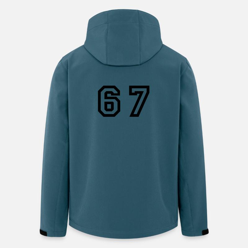 Number - 67 - Sixty Seven - Recycelte Männer Softshell-Jacke von Stanley/Stella - Dunkles Petrol