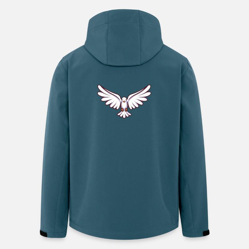 Friedenstaube mit Flügeln im Flug - Recycelte Männer Softshell-Jacke von Stanley/Stella - Dunkles Petrol