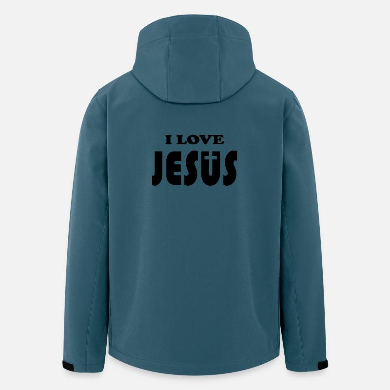 I love Jesus - Recycelte Männer Softshell-Jacke von Stanley/Stella - Dunkles Petrol