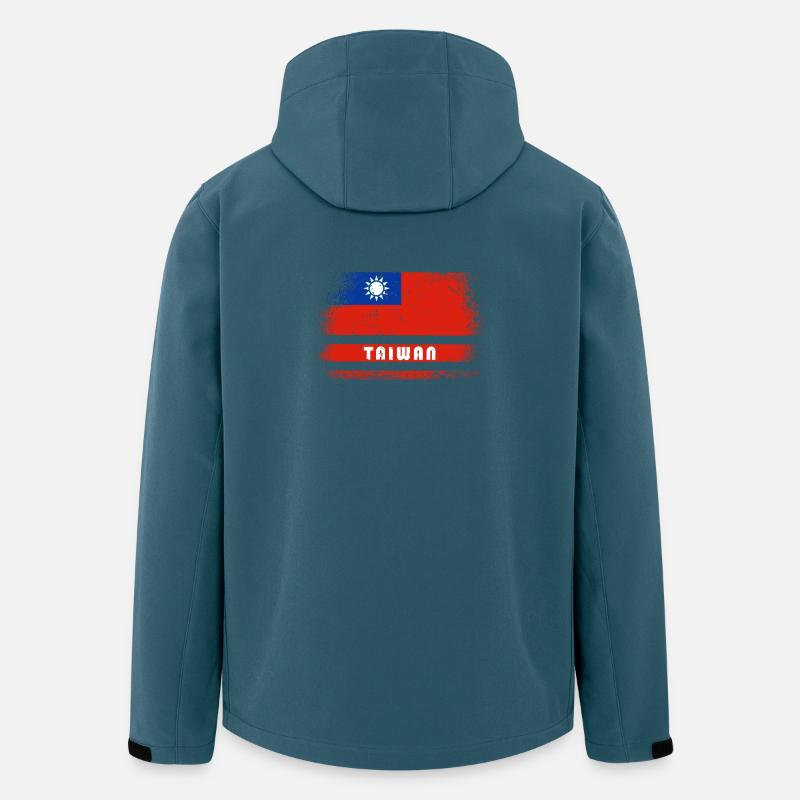 Taiwan Vintage Flaggen Design - Recycelte Männer Softshell-Jacke von Stanley/Stella - Dunkles Petrol