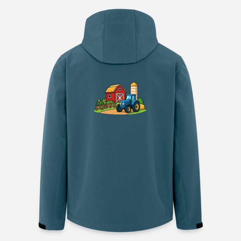 Lustiger Bauernhof mit Traktor - Recycelte Männer Softshell-Jacke von Stanley/Stella - Dunkles Petrol