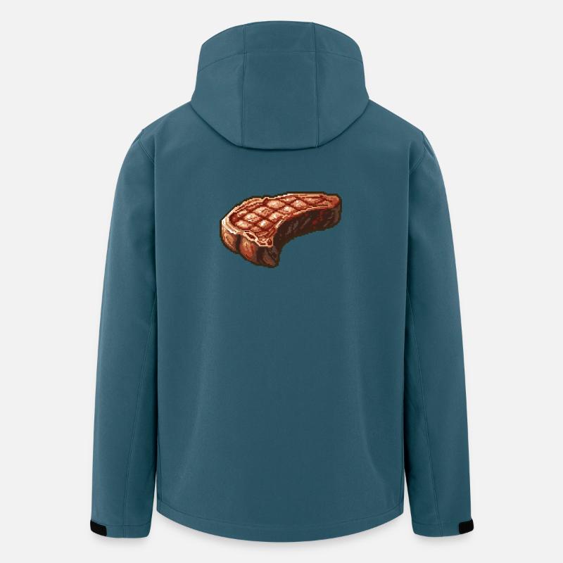 Pixelsteak Retro Grillkunst - Recycelte Männer Softshell-Jacke von Stanley/Stella - Dunkles Petrol