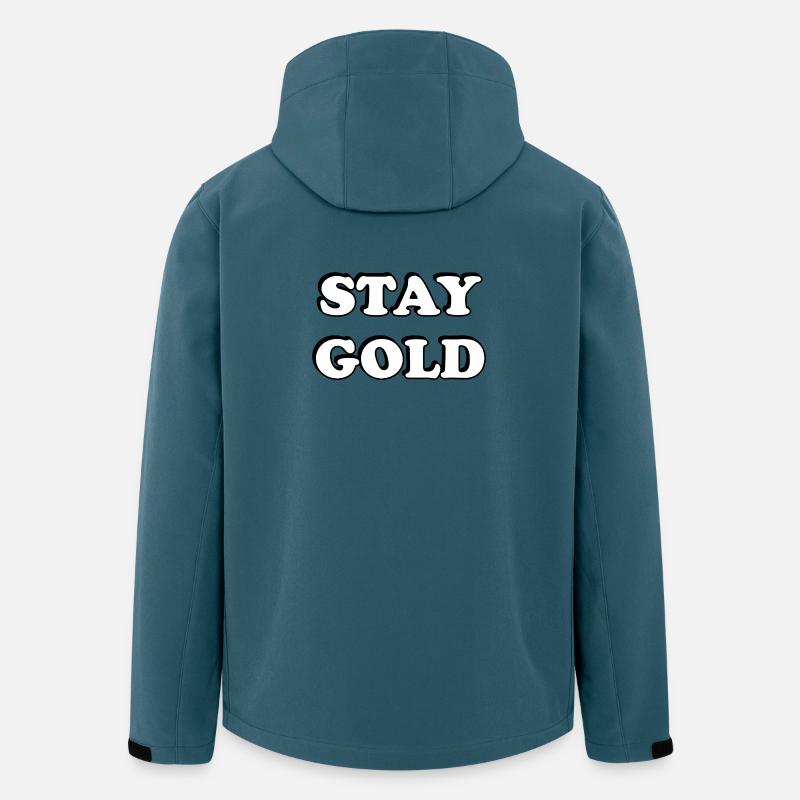Stay Gold Bold Typografie - Recycelte Männer Softshell-Jacke von Stanley/Stella - Dunkles Petrol