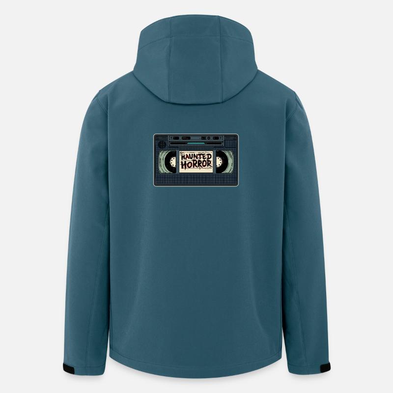 Cassette d’horreur hantée rétro - Veste softshell homme en polyester recyclé Stanley/Stella - bleu pétrole foncé