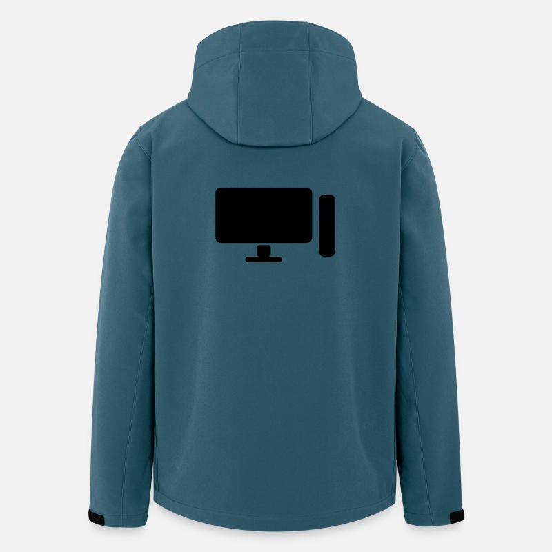 Minimal PC Setup Icon – Gamer Design - Recycelte Männer Softshell-Jacke von Stanley/Stella - Dunkles Petrol