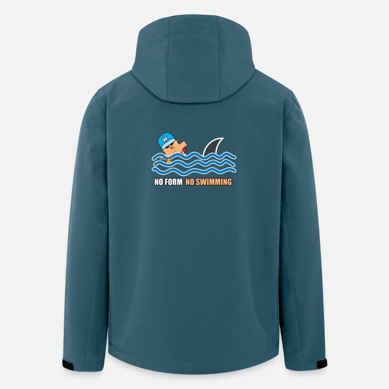 No Form No Swimming Cartoon - Recycelte Männer Softshell-Jacke von Stanley/Stella - Dunkles Petrol
