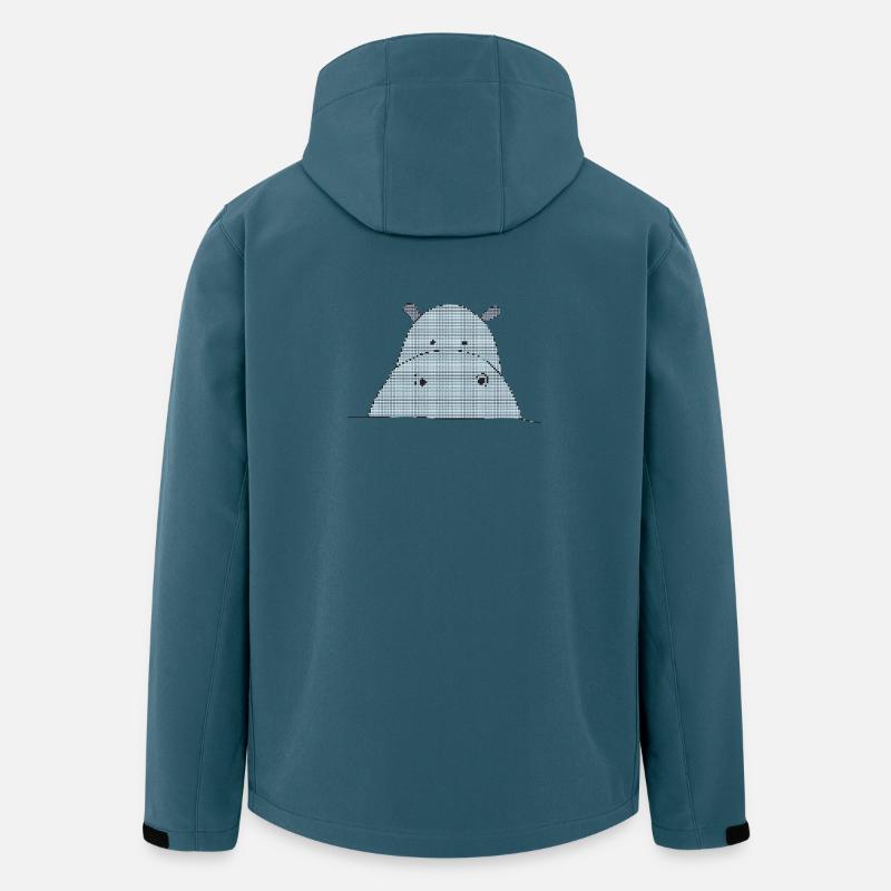 Pixelfreundliches nilpferd - Recycelte Männer Softshell-Jacke von Stanley/Stella - Dunkles Petrol