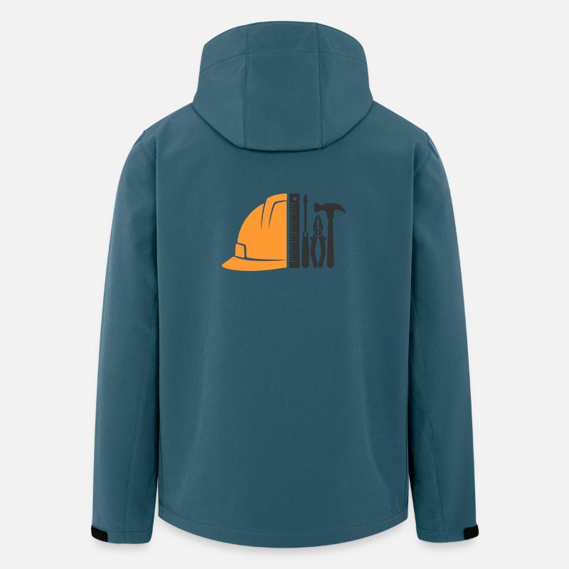 Werkzeug & Bauhelm – Handwerker Logo - Recycelte Männer Softshell-Jacke von Stanley/Stella - Dunkles Petrol