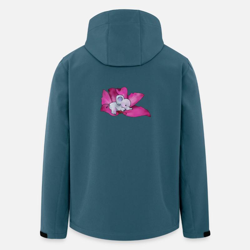 Éléphant en fleur - Veste softshell homme en polyester recyclé Stanley/Stella - bleu pétrole foncé