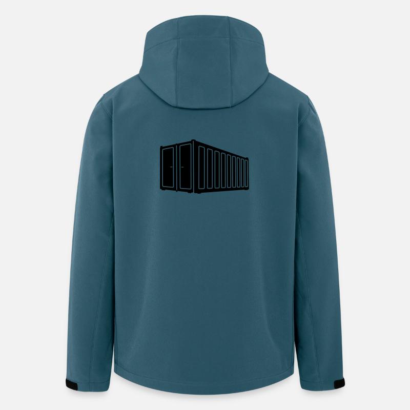 Seecontainer-Schattenbild Logistik-Logo - Recycelte Männer Softshell-Jacke von Stanley/Stella - Dunkles Petrol