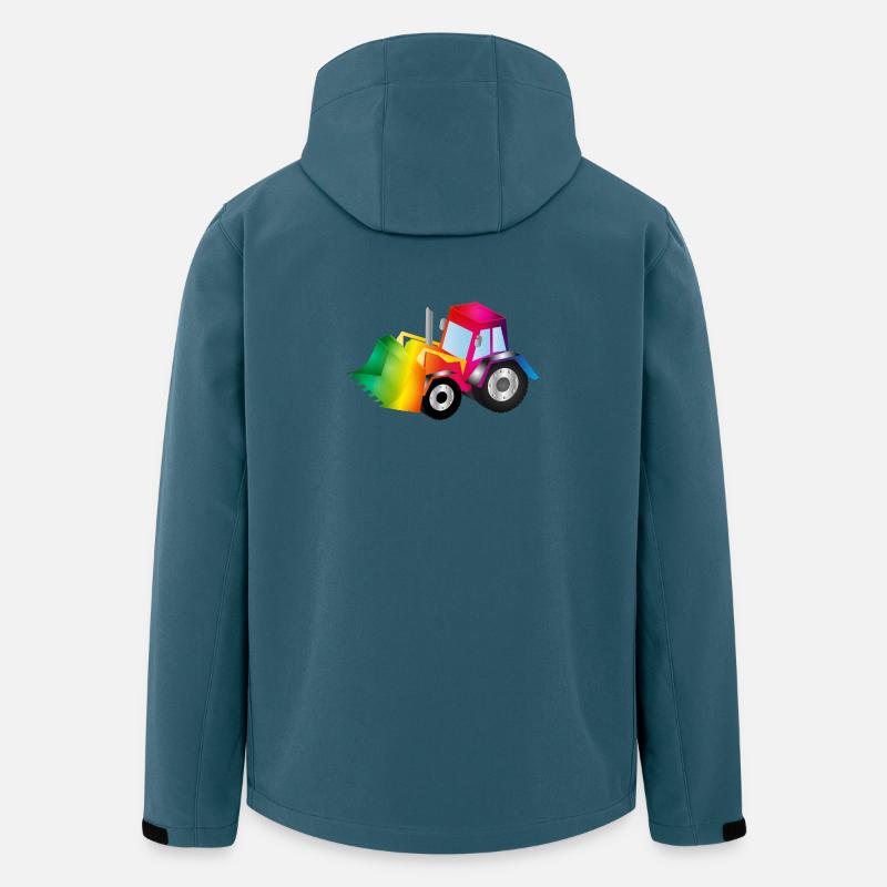 Regenbogen-Bagger voller Farbenfreude - Recycelte Männer Softshell-Jacke von Stanley/Stella - Dunkles Petrol