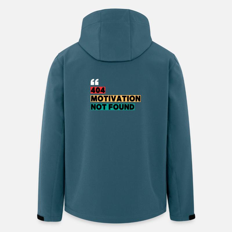 404 Motivation Not Found – Citation drôle - Veste softshell homme en polyester recyclé Stanley/Stella - bleu pétrole foncé