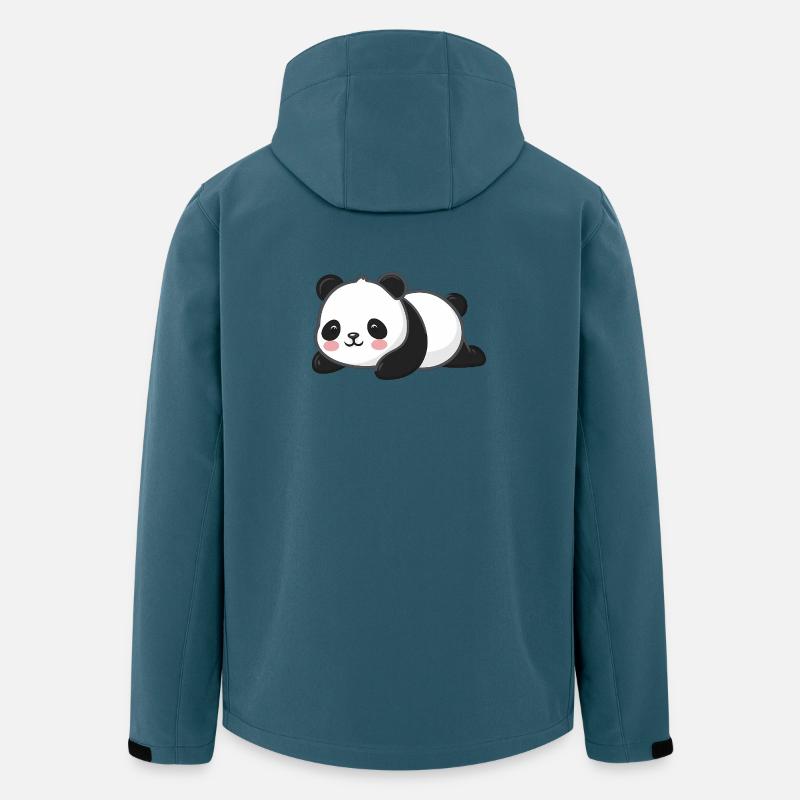 Amoureux des animaux panda mignon - Veste softshell homme en polyester recyclé Stanley/Stella - bleu pétrole foncé