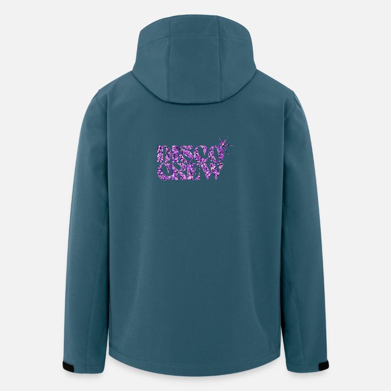 Disco Crew Lilla Glitter-logo - Softshelljakke herre i resirkulert polyester Stanley/Stella - mørk petroleum