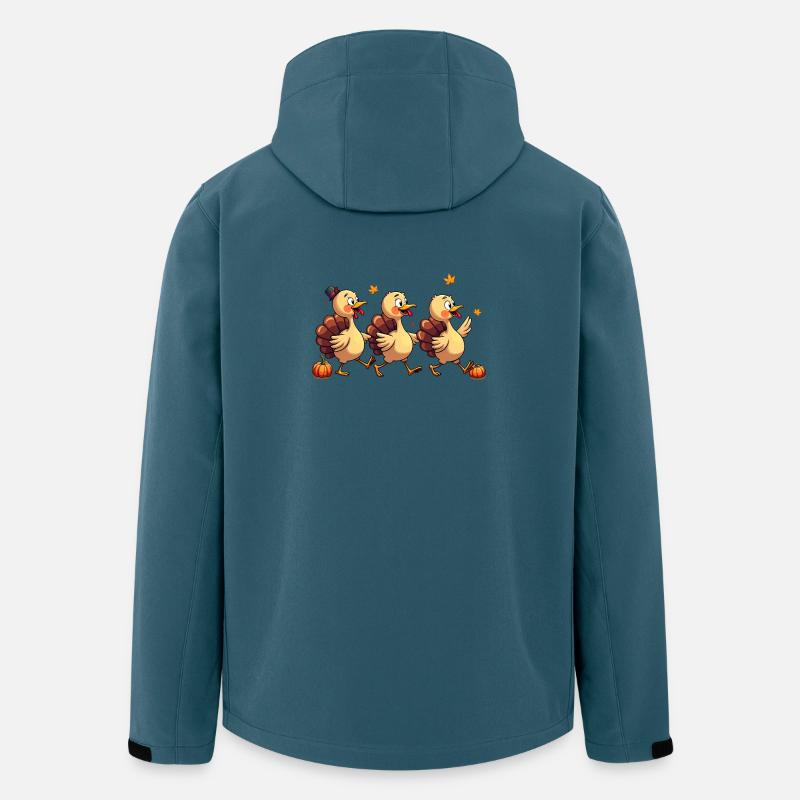 Bébé dinde de Thanksgiving - Veste softshell homme en polyester recyclé Stanley/Stella - bleu pétrole foncé