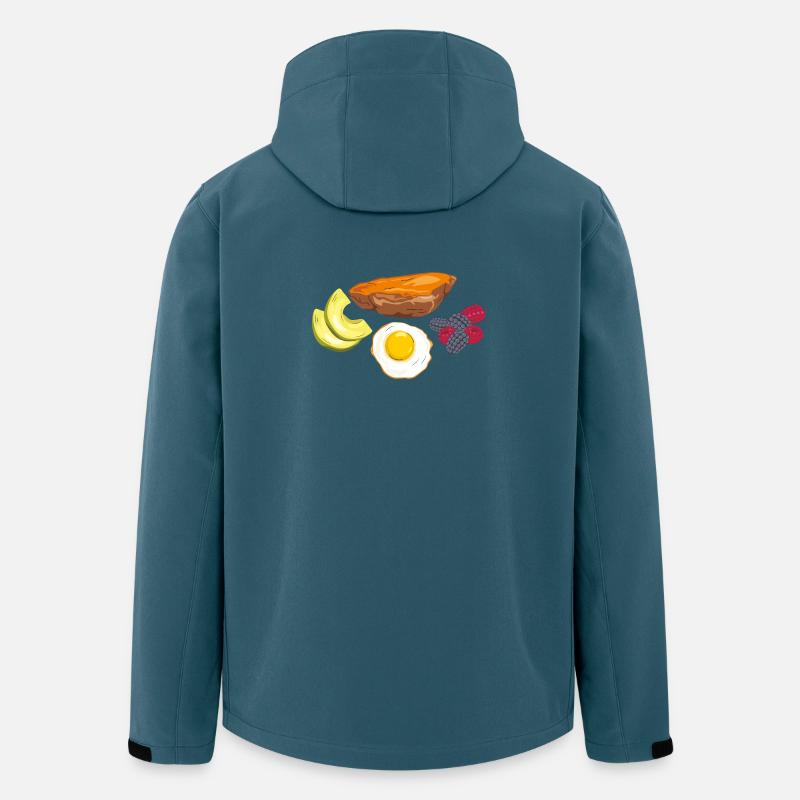 Spiegelei, Süßkartoffel, Avocado und Beeren - Recycelte Männer Softshell-Jacke von Stanley/Stella - Dunkles Petrol