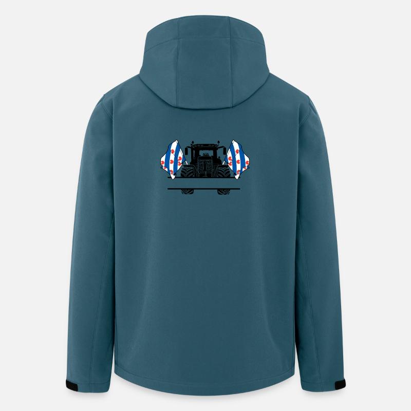 Friesland_Tractor_Custom_Edition - Veste softshell homme en polyester recyclé Stanley/Stella - bleu pétrole foncé