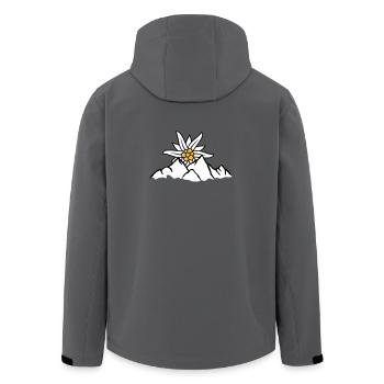 Sonne Bergblume Edelweiss - Recycelte Männer Softshell-Jacke von Stanley/Stella - Dunkles Petrol - Hinten - AI Model Male 185 light (185cm)