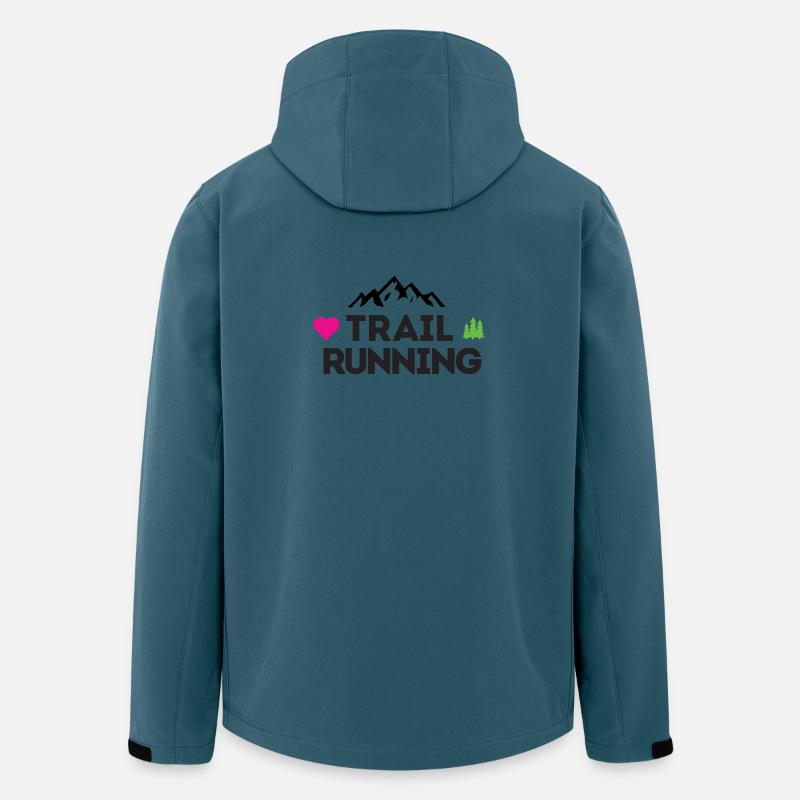 J’adore le trail running - Veste softshell homme en polyester recyclé Stanley/Stella - bleu pétrole foncé