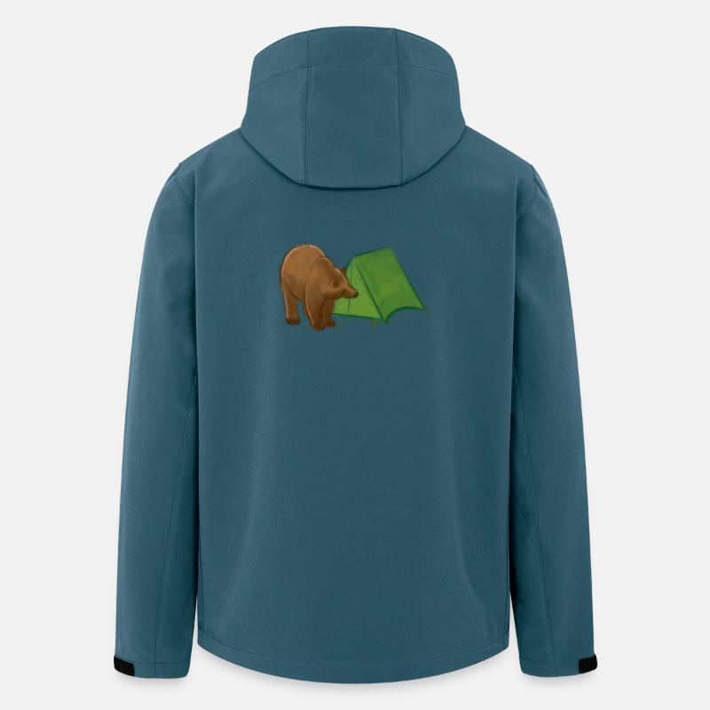 Bärencamping im Zelt - Recycelte Männer Softshell-Jacke von Stanley/Stella - Dunkles Petrol