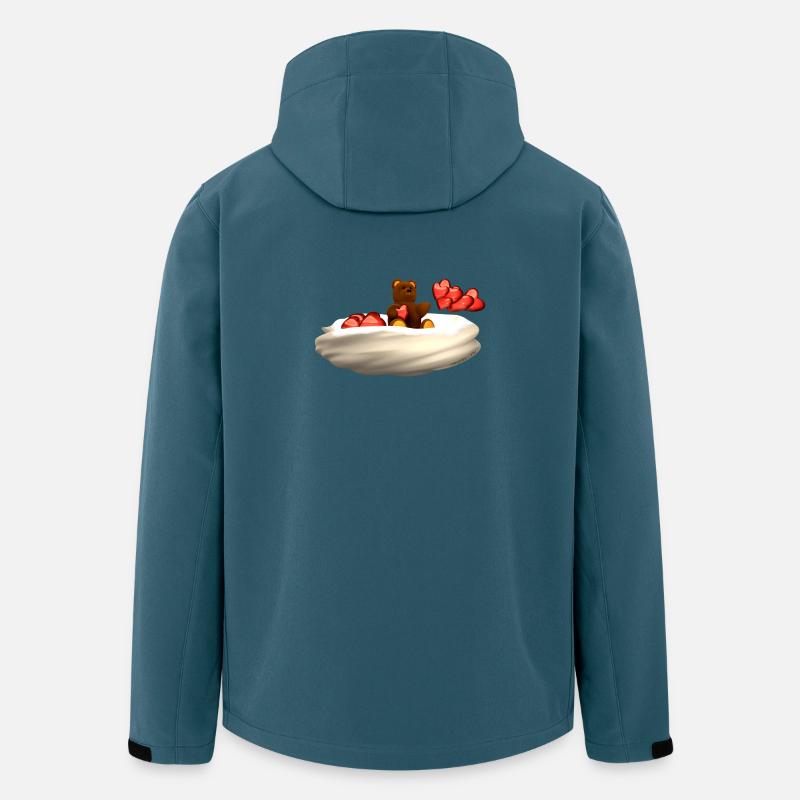 Bär fliegt auf Wolke mit Herzen - Recycelte Männer Softshell-Jacke von Stanley/Stella - Dunkles Petrol