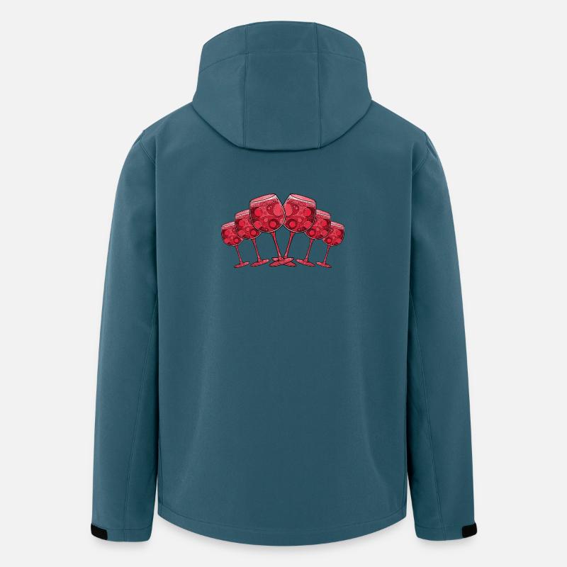 Weinglas Symbol Anstoßen - Recycelte Männer Softshell-Jacke von Stanley/Stella - Dunkles Petrol