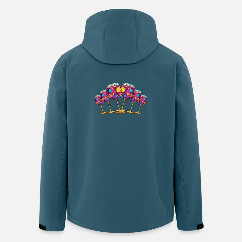 Weinglas Symbol Anstoßen - Recycelte Männer Softshell-Jacke von Stanley/Stella - Dunkles Petrol