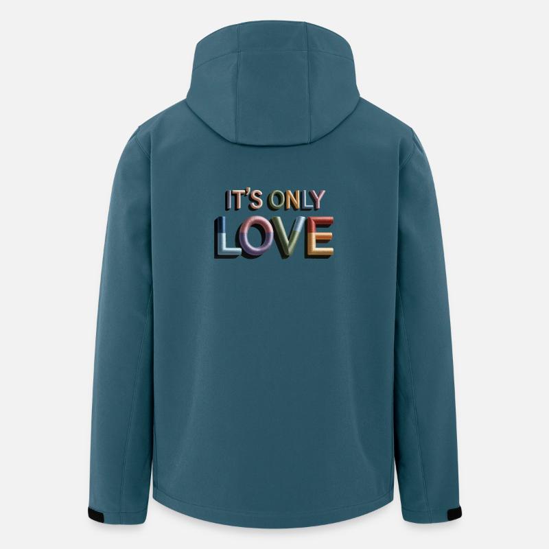 Bunt gestickte Liebesbriefe - Recycelte Männer Softshell-Jacke von Stanley/Stella - Dunkles Petrol