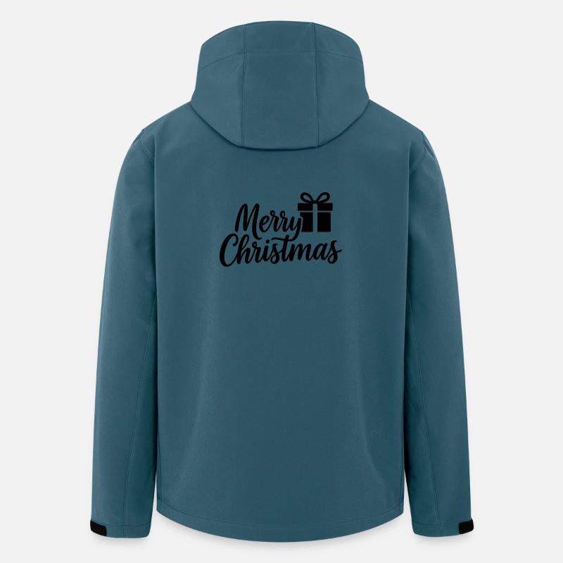 Merry-Christmas Schriftzug mit Geschenkbox - Recycelte Männer Softshell-Jacke von Stanley/Stella - Dunkles Petrol