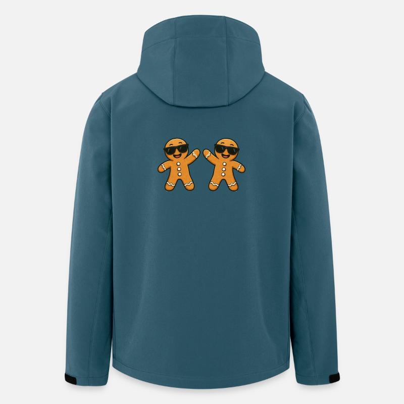 Lebkuchenmänner mit Sonnenbrille - Recycelte Männer Softshell-Jacke von Stanley/Stella - Dunkles Petrol