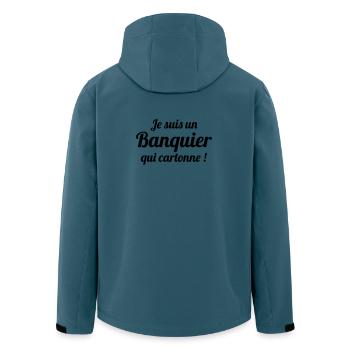 Ich bin ein erfolgreicher Banker - Recycelte Männer Softshell-Jacke von Stanley/Stella - Dunkles Petrol - Hinten - AI Model Male 185 light (185cm)
