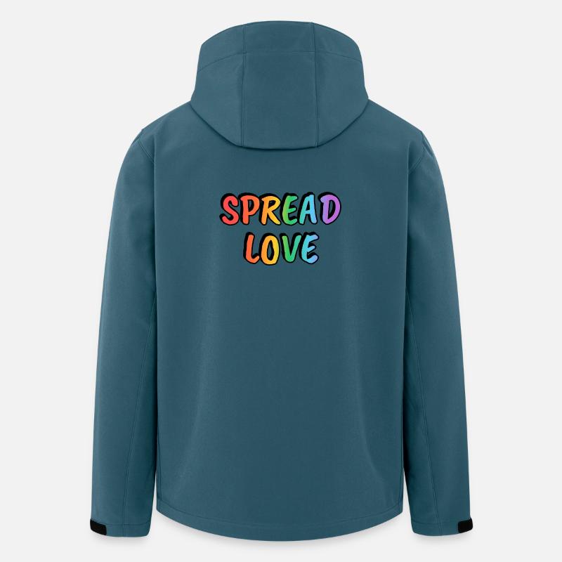Spread Love Rainbow Text LGBT Pride - Men’s Recycled Softshell Jacket by Stanley/Stella - stargazer