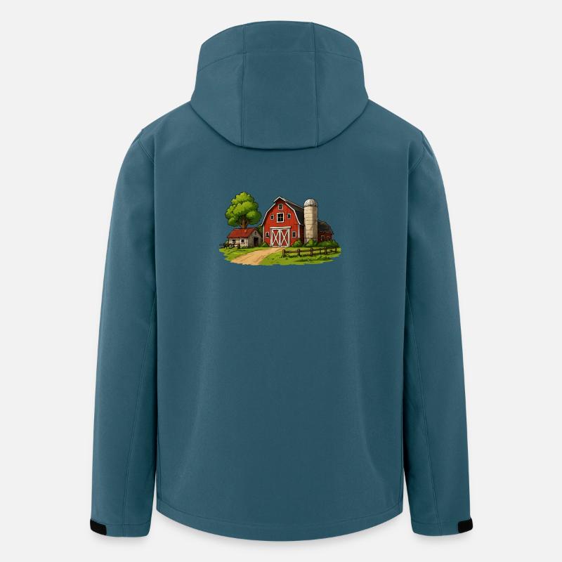 Ländliche Scheune am Bauernhof - Recycelte Männer Softshell-Jacke von Stanley/Stella - Dunkles Petrol