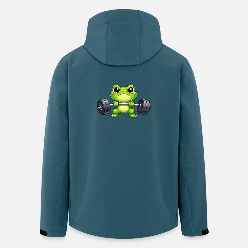Kraftfrosch beim Heben schwerer Gewichte - Recycelte Männer Softshell-Jacke von Stanley/Stella - Dunkles Petrol