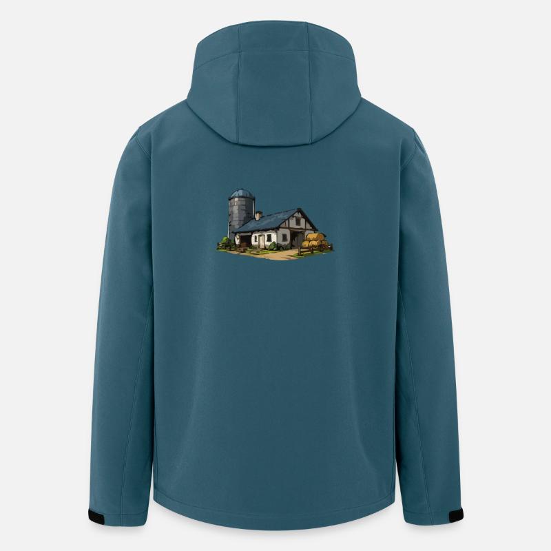 Ländliche Scheune mit Silo - Recycelte Männer Softshell-Jacke von Stanley/Stella - Dunkles Petrol