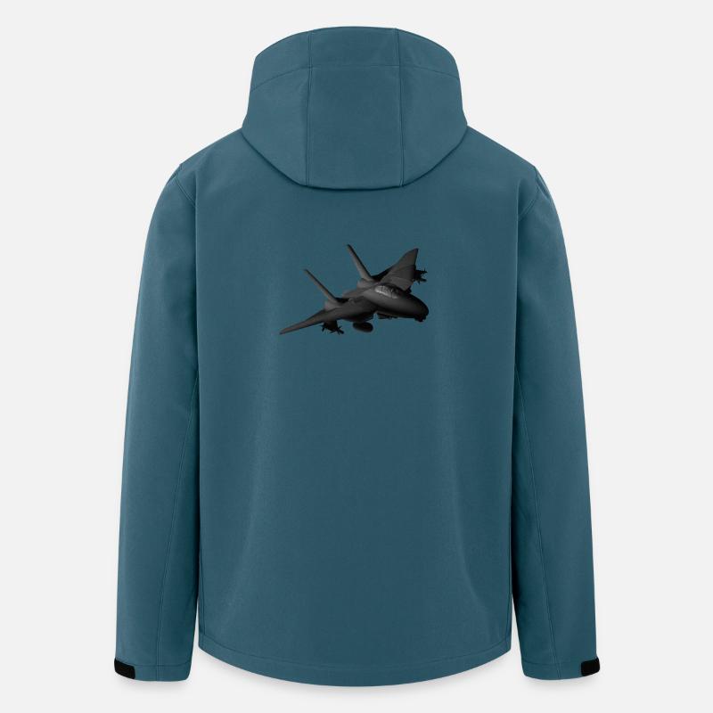 schwarzer F-14 Tomcat Düsenjäger - Recycelte Männer Softshell-Jacke von Stanley/Stella - Dunkles Petrol