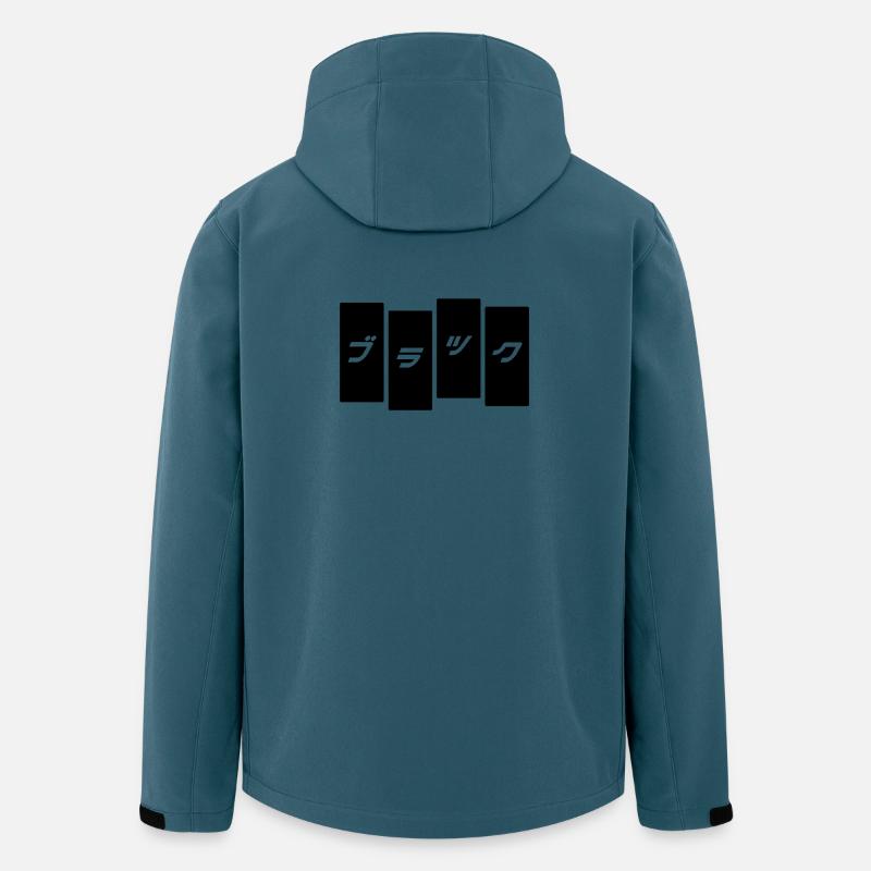 Black Kanji Blocks - Recycelte Männer Softshell-Jacke von Stanley/Stella - Dunkles Petrol
