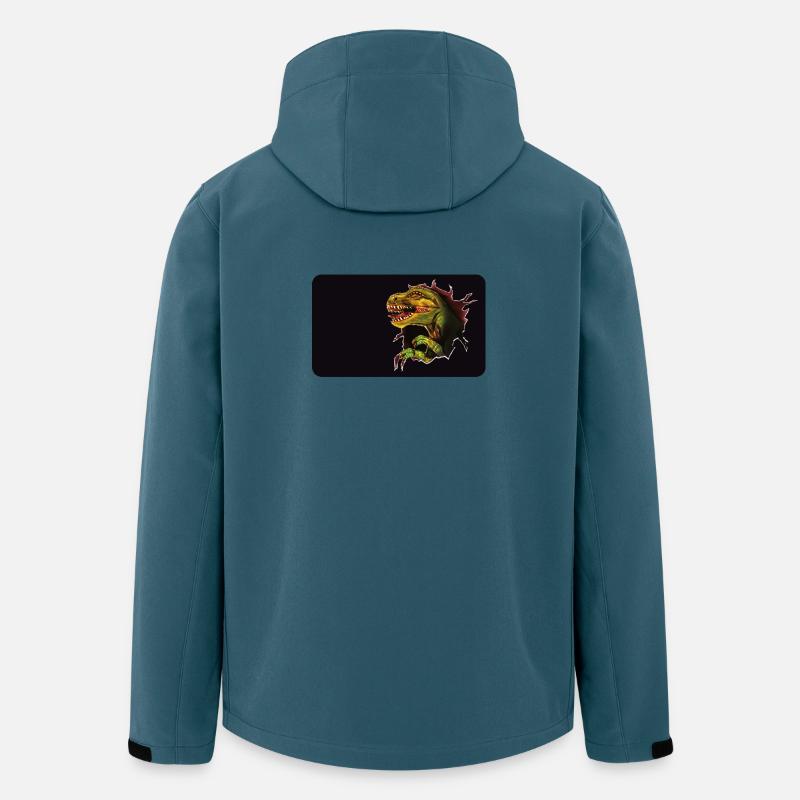 T-Rex Ausbruch durch Loch - Recycelte Männer Softshell-Jacke von Stanley/Stella - Dunkles Petrol