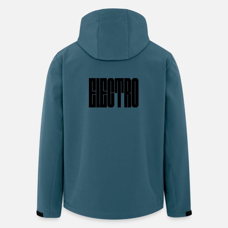 Elektro-Musiktypografie-Design - Recycelte Männer Softshell-Jacke von Stanley/Stella - Dunkles Petrol