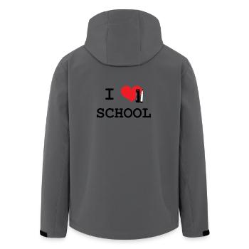 J'aime l'École : Motif Love School Iconique Noir - Veste softshell homme en polyester recyclé Stanley/Stella - bleu pétrole foncé - Dos - AI Model Male 185 light (185cm)